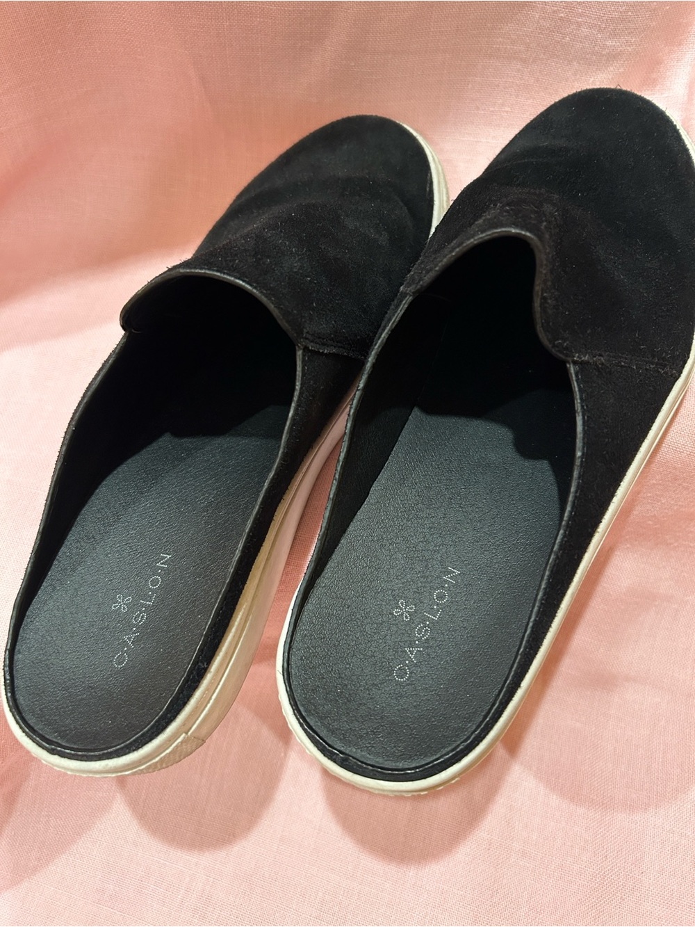 Caslon Black Suede Backless Slip-On Mules